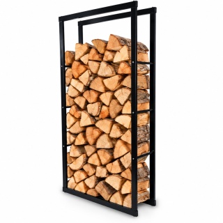 Wysoki stojak na drewno kominkowe Bituxx 80×150 cm metalowy kosz do drewna