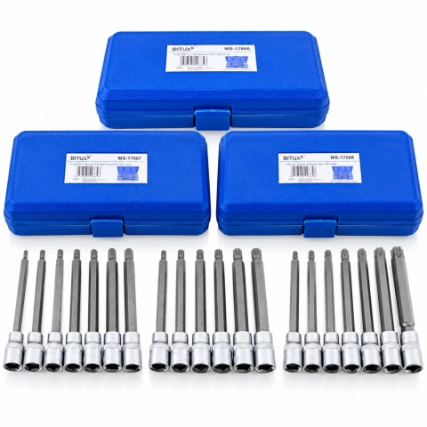 ZESTAW NASADEK SZEŚCIOKĄTNYCH BITUXX 3/8" H3-H10 M4-M10 T25-T60